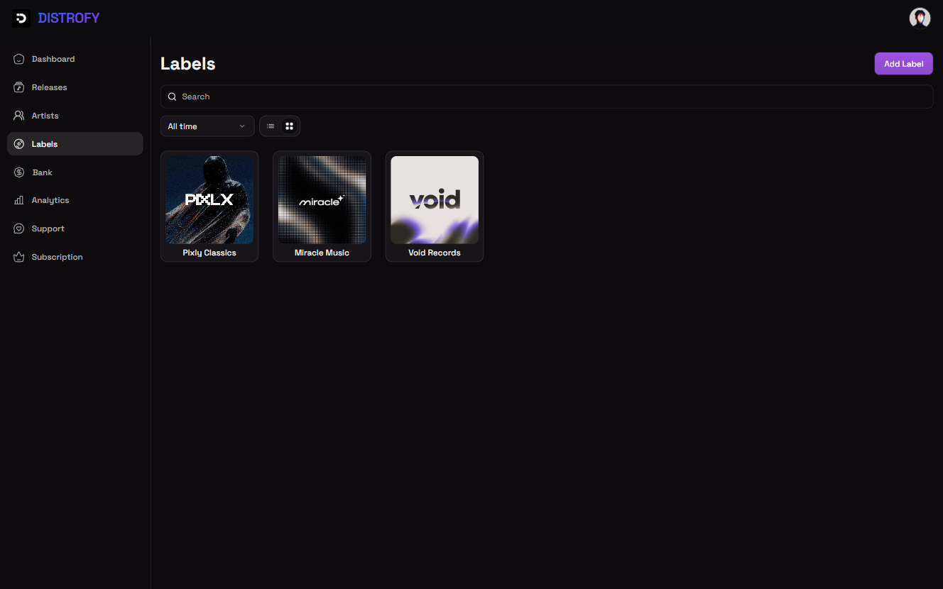 Distrofy Catalog Management Dashboard
